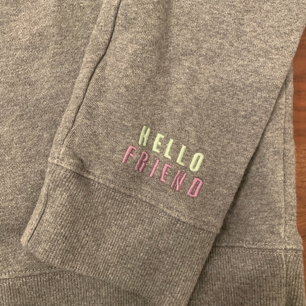 P A C T Organic Embroidered Slouchy Sweatshirt in Smiley face Embroidered - Picture 3 of 7